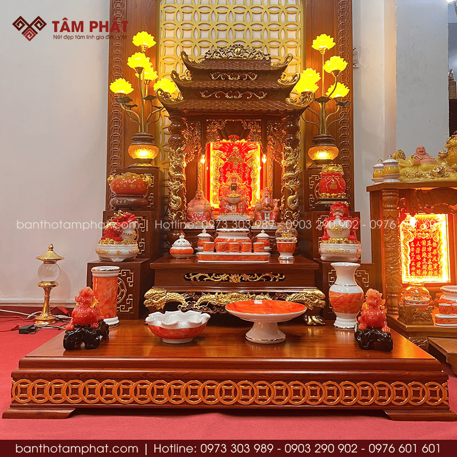 Bộ bàn thờ Ông Địa Thần Tài cao cấp bán chạy nhất mẫu BTT-3033