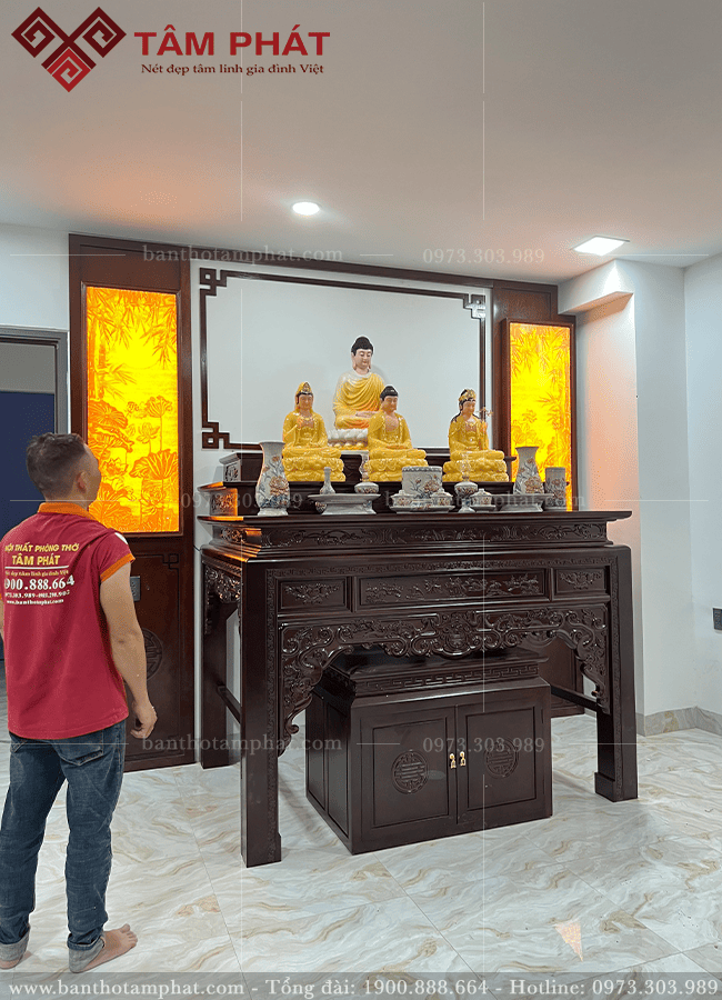 Bàn thờ Phật là không gian tâm linh thanh tịnh Bàn thờ Phật là không gian tâm linh thanh tịnh