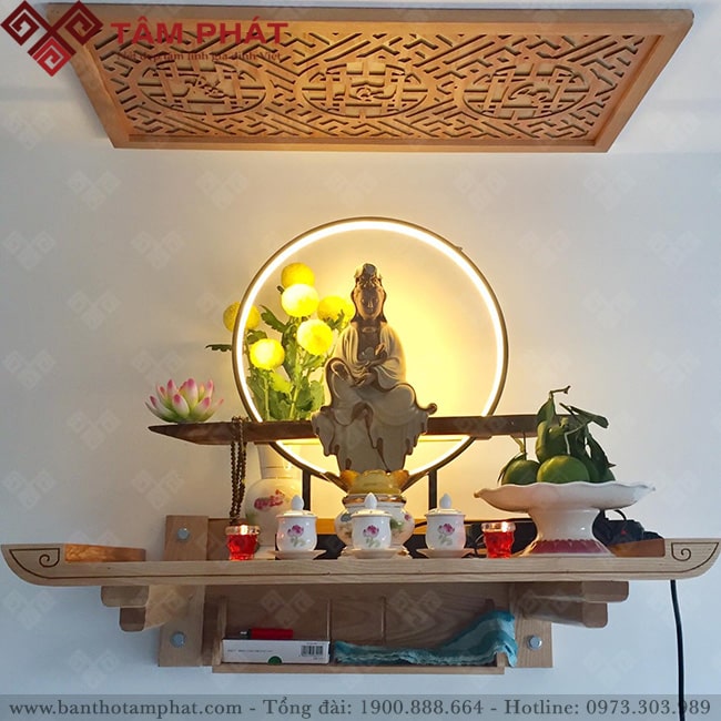 Bàn thờ Phật treo tường kích thước nhỏ gọn Bàn thờ Phật treo tường kích thước nhỏ gọn