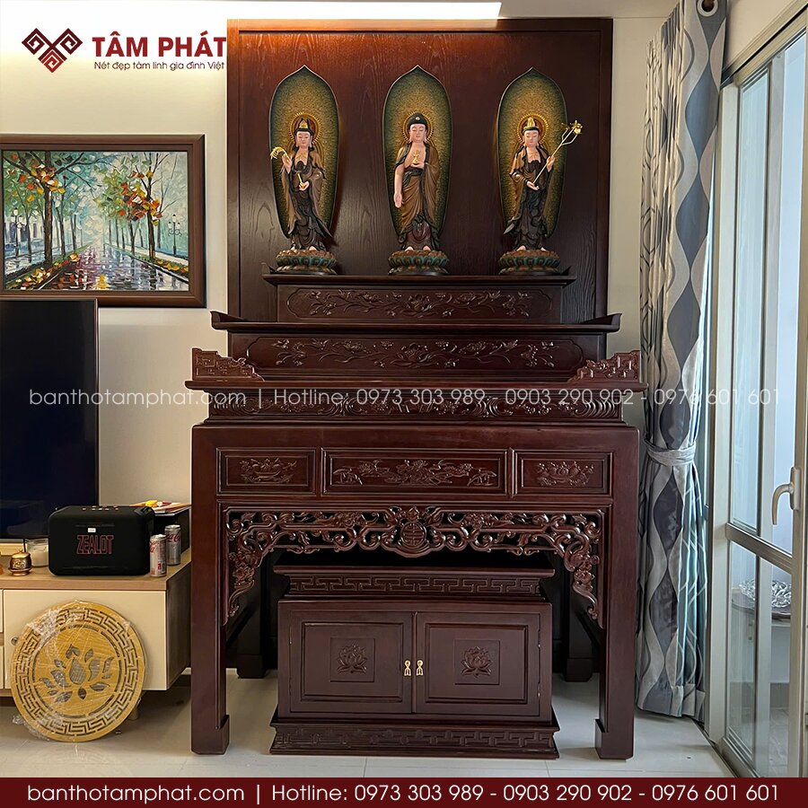 Bàn thờ tam cấp thờ Phật đẹp mẫu BT-1792