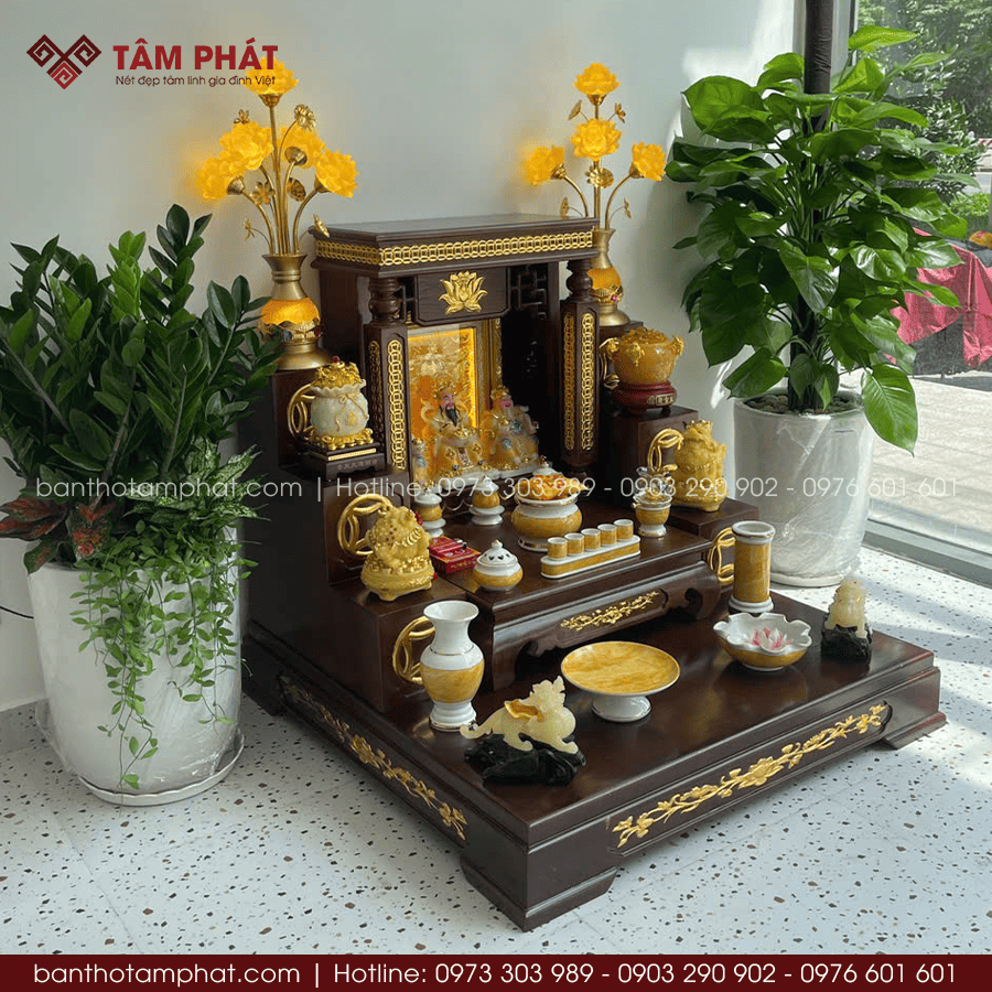 Bộ Bàn thờ Thần Tài kèm tam cấp và bục đế mẫu BTT-3368