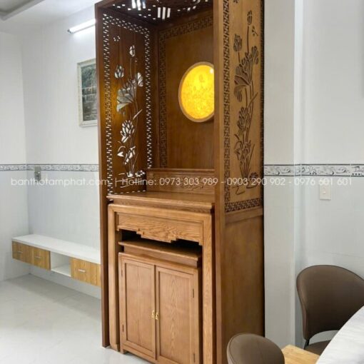 Giải pháp linh hoạt cho căn hộ không có phòng thờ riêng biệt.