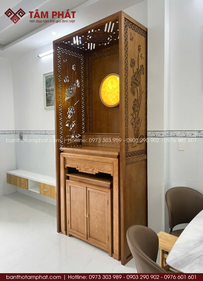 Giải pháp linh hoạt cho căn hộ không có phòng thờ riêng biệt.