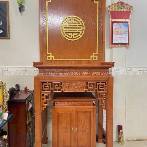 Bàn thờ kèm ốp hậu nhỏ đơn giản mẫu BT-1805