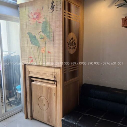 Thiết kế ưu tiên sự tinh gọn, dễ dàng bố trí tại các không gian phòng khách, góc thờ - dễ dàng thờ cúng hằng ngày.