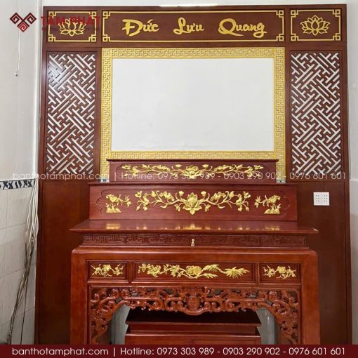 Bàn thờ tam cấp Như Ý dát vàng mẫu BT-1816