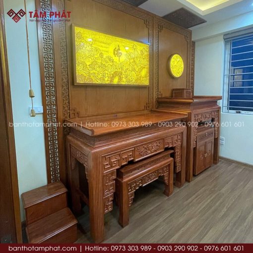 Thiết kế thi công phòng thờ trọn gói chuẩn phong thủy, đúng nhu cầu, kip tiến độ.