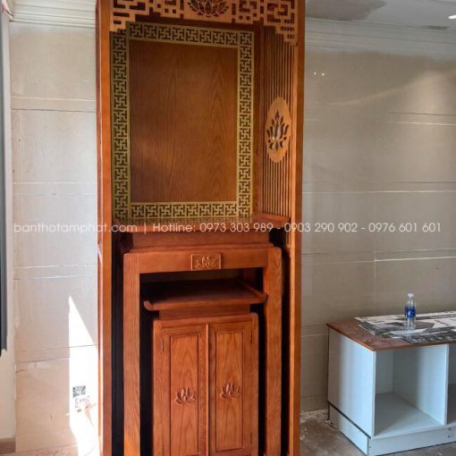 Thi công lắp đặt hoàn thiện phòng thờ BT-1814 đúng tiến độ, chắc chắn, chuẩn phong thủy.