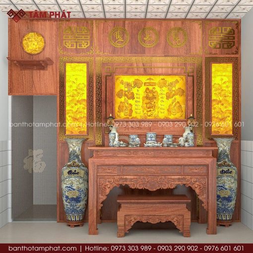 Phòng thờ Cửu Huyền Thất Tổ trang nghiêm mẫu BT-1815