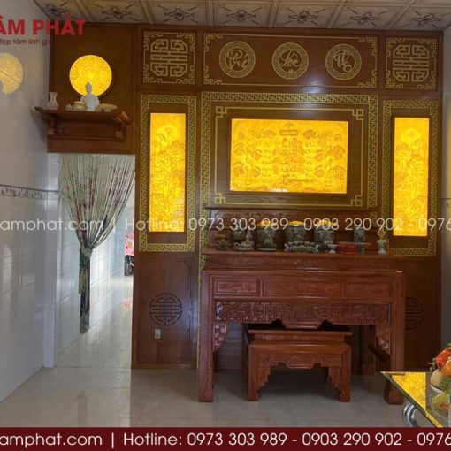 Phòng thờ BT-1815 đẹp được thiết kế và thi công trọn gói.