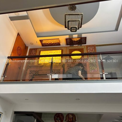 Phòng thờ đôi tại tầng lửng mẫu BT-1822