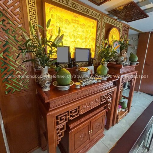 Phòng thờ đẹp được tối ưu diện tích và đảm bảo nhu cầu thờ tự của gia đình.