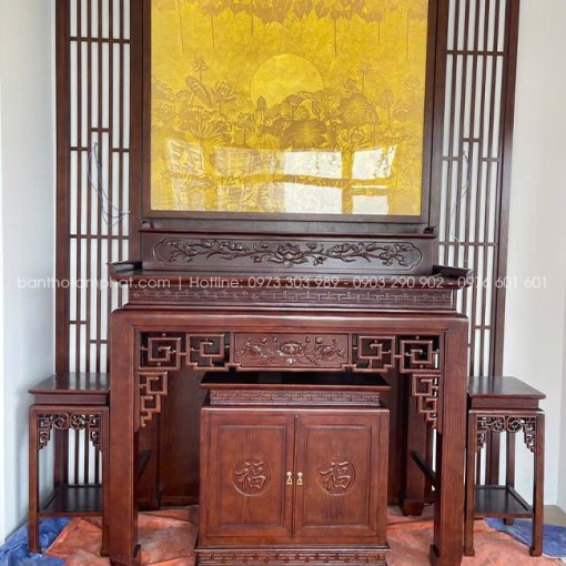 Mẫu phòng thờ BT-1817 phù hợp với không gian nhà phố, biệt thự, phòng thờ riêng hiện đại.