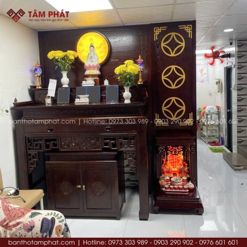 Phòng thờ nhà phố trần thấp đẹp mẫu BT-1810