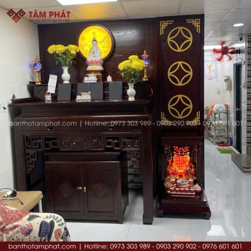 Tối ưu phương án thờ bám sát diện tích thực tế và nhu cầu thờ tự kết hợp.