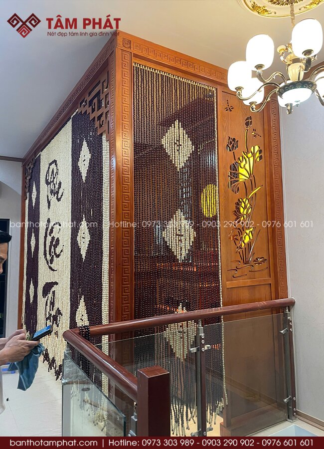 Phòng thờ Bt-1818 hoàn thiện tinh xảo từng đường nét.