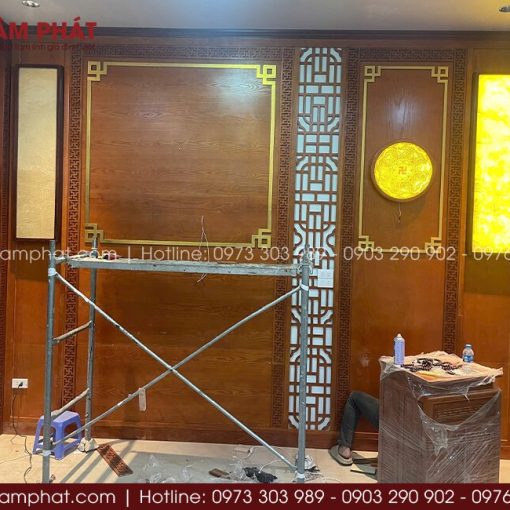 Phòng thờ sảnh tầng đẹp, chuẩn từng chi tiết.