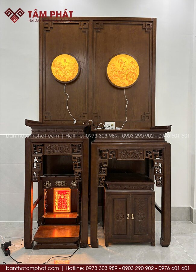 Bộ ba bàn thờ đẹp mẫu BT-1828