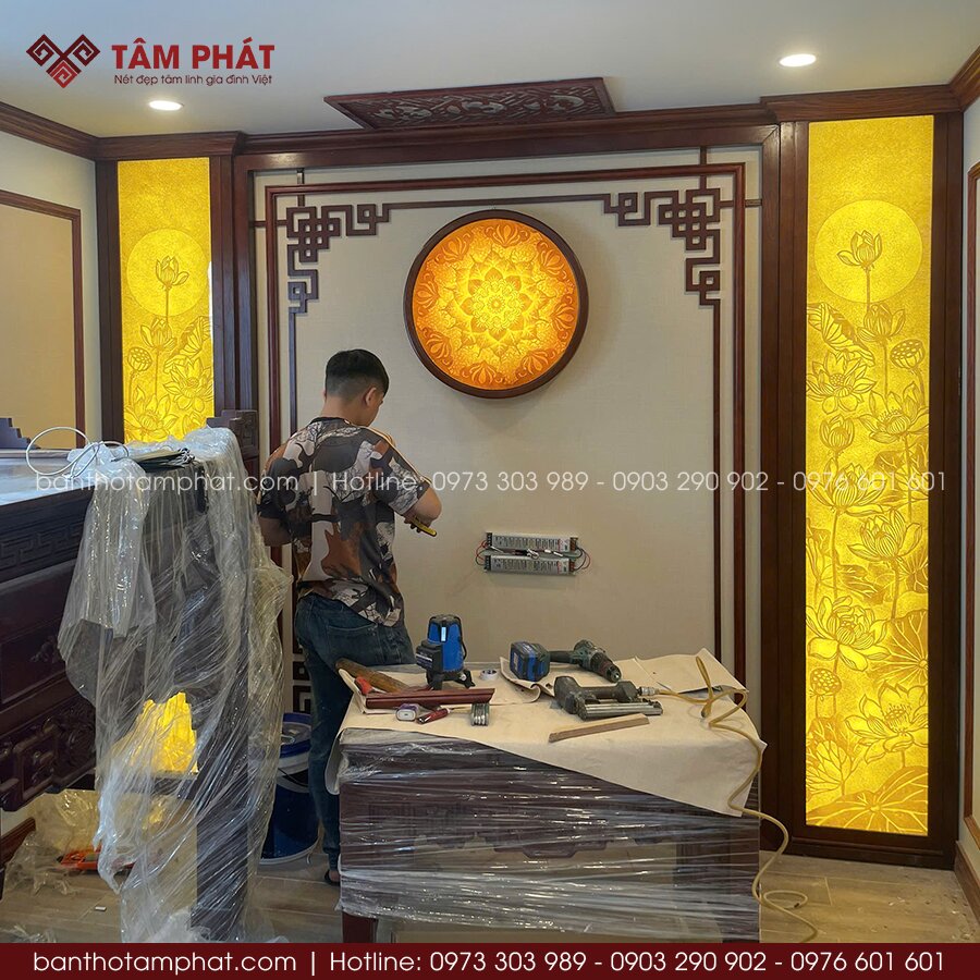 Phòng thờ biệt lập tầng trên cùng mẫu BT-1834