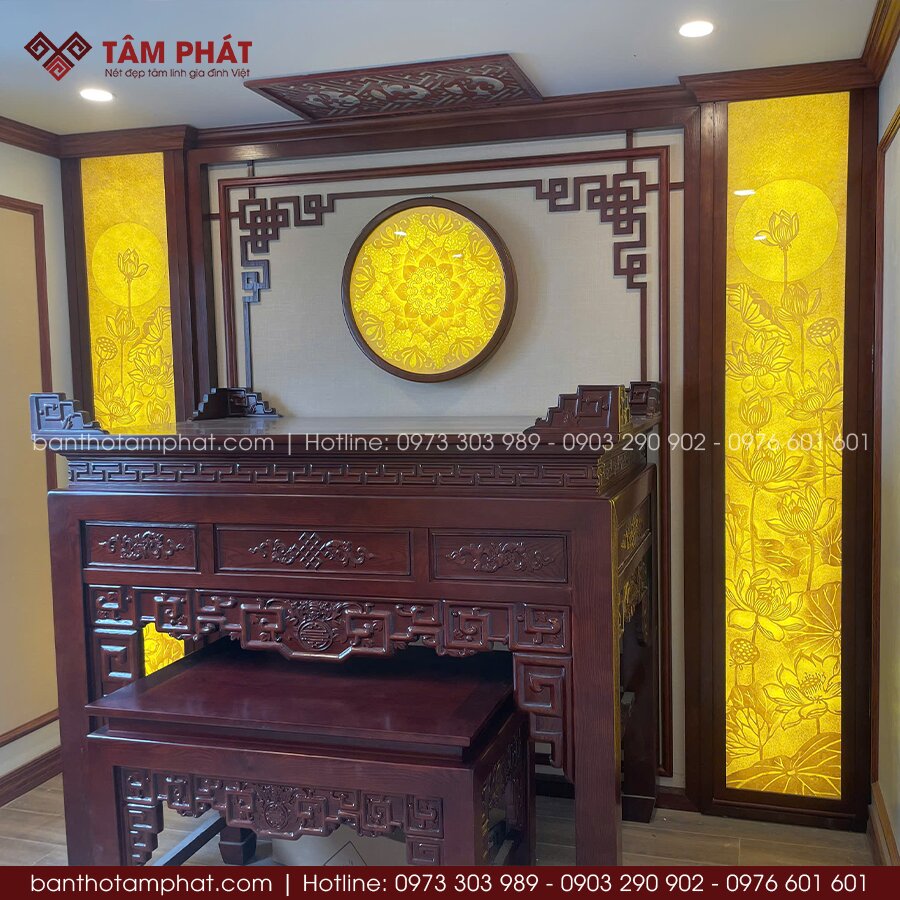 Phòng thờ Gia Tiên hiện đại, phù hợp cho các không gian nhà phố, biệt thự, nhà cấp 4, phòng thờ riêng.
