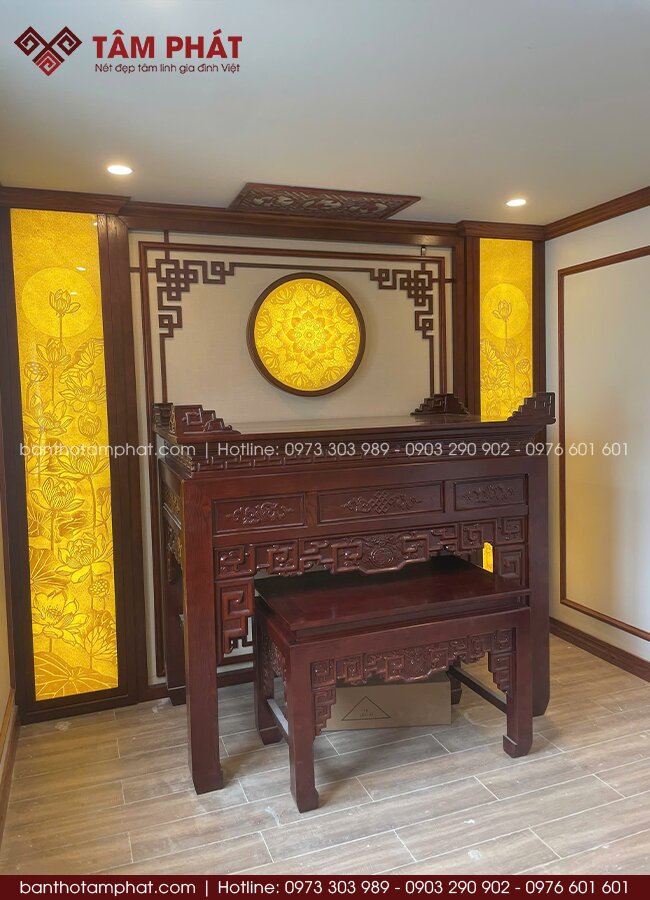 Nhận thiết kế và thi công phòng thờ BT-1834 biệt lập trọn gói.