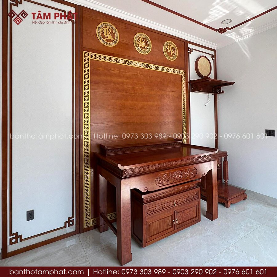 Sự sắp xếp chuẩn phong thủy, thuận tiện cho gia chủ thờ cúng hằng ngày.