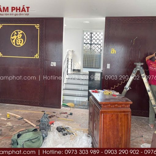 Thiết kế và thi công phòng thờ trọn gói theo yêu cầu cho gia chủ Quận 5
