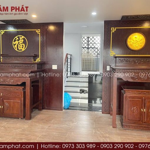 Nội thất gỗ tự nhiên đồng bộ, nâng cao giá trị thẩm mỹ và đảm bảo công năng sử dụng lâu dài.