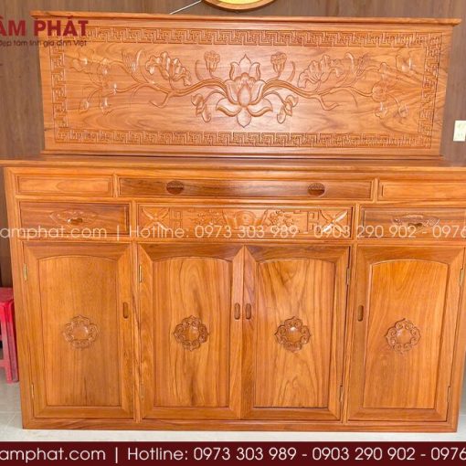 Các họa tiết chạm khắc sắc nét, hài hòa giữa nét đẹp truyền thống và hiện đại.